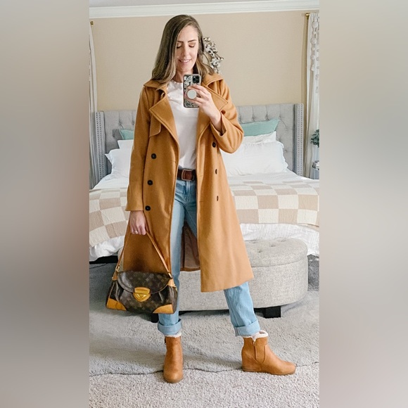 Camel Wedge Boots with Fleece | Wedge Heel Winter Boots Size 11 - Picture 2 of 10